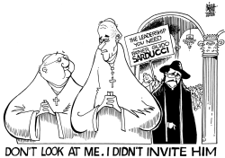 TROUBLE AT THE VATICAN, B/W by Randy Bish