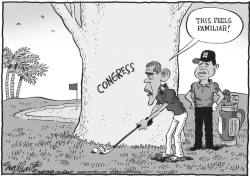 OBAMA AND TIGER WOODS by Bob Englehart