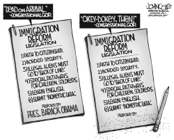 IMMIGRATION PLAN BW by John Cole