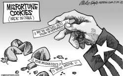 MISFORTUNE COOKIES  by Mike Keefe