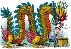 CHINA LOOKING OVER MY SHOULDER  by Daryl Cagle