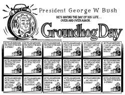 PRESIDENT BUSH GIVES STATE OF THE UNION ADDRESS IN GROUNDHOG DAY by R.J. Matson