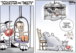 SEQUESTER AND TWEETY   by Bill Day