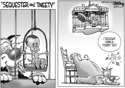 SEQUESTER AND TWEETY by Bill Day