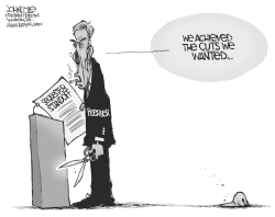 BOEHNER AND SEQUESTER CUTS BW by John Cole