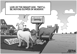 DOGS LAMENT END OF SATURDAY MAIL by RJ Matson