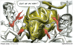 THE RUNNING OF THE BULL -  by Taylor Jones