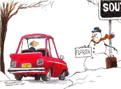 SPRING SNOWMAN by Bill Schorr