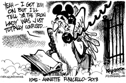 ANNETTE FUNICELLO OBIT by Milt Priggee