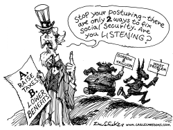 SOCIAL SECURITY POSTURING by Sandy Huffaker