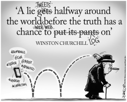 CHURCHILL AND TWITTER BW by John Cole