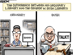 Bush Library Shhh  by Steve Sack