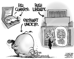 THE BUSH LIBRARY BW by John Cole