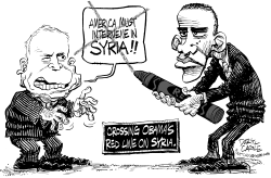 CROSSING THE RED LINE ON SYRIA by Daryl Cagle