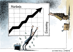 MARKETS RISE TO RECORD HIGHS by Patrick Chappatte