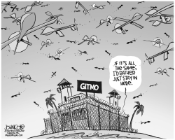 GITMO AND DRONES BW by John Cole