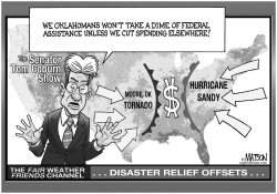 SENATOR COBURN WANTS OFFSETS FOR FEDERAL DISASTER RELIEF by R.J. Matson
