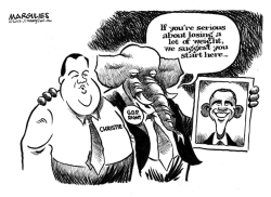 OBAMA AND CHRISTIE  by Jimmy Margulies