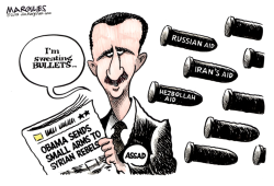 OBAMA AIDS SYRIAN REBELS COLOR by Jimmy Margulies