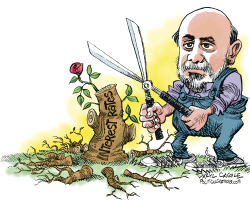 BERNANKE TRIMS AND SPROUTS  by Daryl Cagle