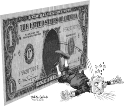FALLING DOLLAR by Daryl Cagle
