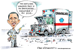 OBAMACARE MANDATE DELAYED by Dave Granlund