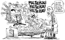 OBAMACARE - PULL THE PLUG by Daryl Cagle