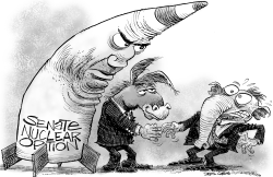 SENATE NUCLEAR OPTION GRAY by Daryl Cagle