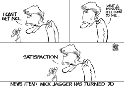 MICK JAGGER IS 70, B/W by Randy Bish
