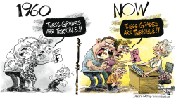 TEACHERS THEN AND NOW REPOST by Daryl Cagle