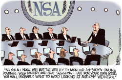 NSA WEINER  by Rick McKee