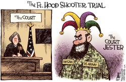 FT HOOD COURT JESTER  by Rick McKee