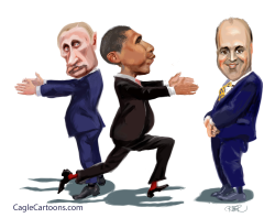 OBAMA PASS BY PUTIN by Riber Hansson