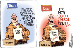 CONGRESS OBAMACARE WAIVER  by Rick McKee