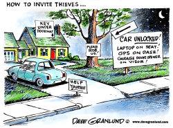THEFTS IN SUBURBS UP by Dave Granlund