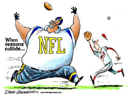 NFL AND MLB COLLIDE by Dave Granlund