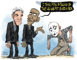 RUSSIA PUTTING THE USA INTO A BOX  by Daryl Cagle