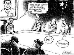 HONG KONG LEADER FIRED by Patrick Chappatte