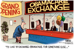 OBAMACARE EXCHANGE  by Rick McKee