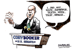 CORY BOOKER TWITTER WITH STRIPPER  by Jimmy Margulies
