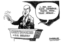 CORY BOOKER TWITTER WITH STRIPPER by Jimmy Margulies