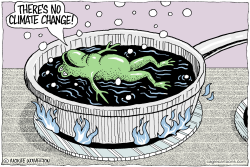 CLIMATE CHANGE DENYING FROG  by Monte Wolverton