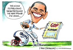 OBAMA STRATEGY VS REPUBLICANS by Dave Granlund
