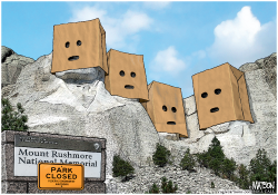 MOUNT RUSHMORE PRESIDENTS EMBARRASSED BY GOVERNMENT SHUTDOWN- by RJ Matson