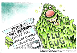 FLU AND GOV'T SHUTDOWN by Dave Granlund