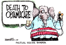 POLITICAL SUICIDE BOMBER  by Bill Schorr