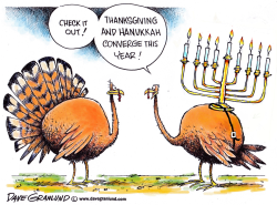 THANKSGIVING AND HANUKKAH CONVERGE by Dave Granlund