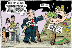 CONGRESS DIVERTS FUNDS FROM POOR TO MILITARY by Monte Wolverton
