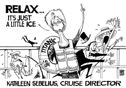 SEBELIUS SAYS TO RELAX, B/W by Randy Bish