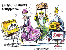 EARLY CHRISTMAS SHOPPERS by Dave Granlund
